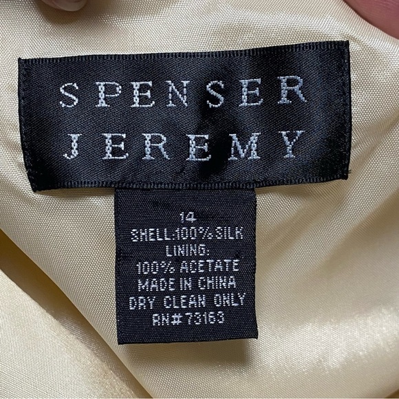 Spenser Jeremy Dress Women’s Size 14 Cream 100% Silk Floral Print Dress - Picture 8 of 10